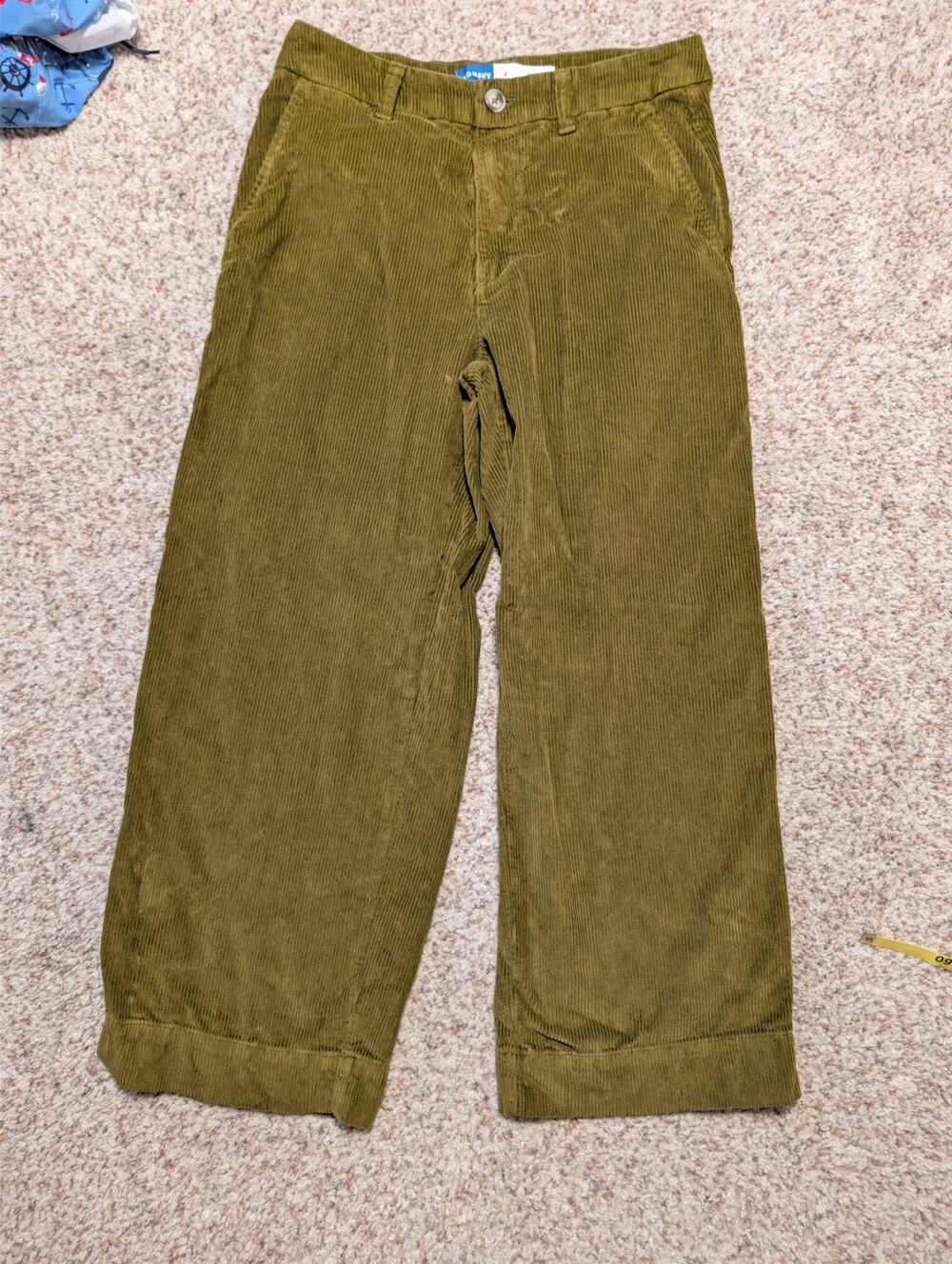 Old navy Woman's Olive Green Courdory, Hi Rise, Wide Leg Jeans/Pants 12 Petite